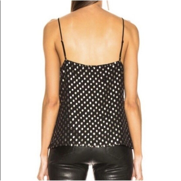 L’AGENCE NEW Jane Metallic Dot Chiffon Jacquard Spaghetti Cami Top Size XS - Picture 4 of 15